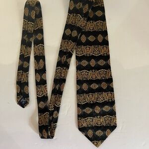 Elegant Black and Gold SILK TIE